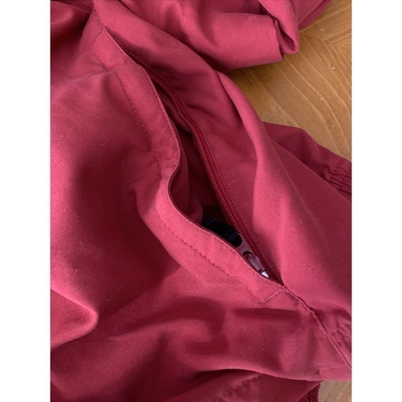 Adidas Vtg Climaproof Wind Pullover Convertible Sleeve Y2K Maroon Red L - Picture 6 of 8